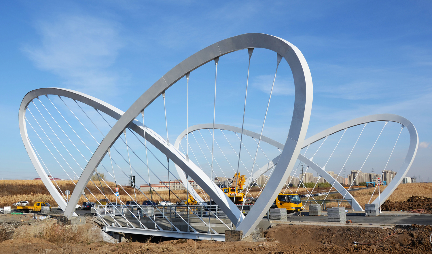 哈南第八大道航空配套桥梁项目主体完成