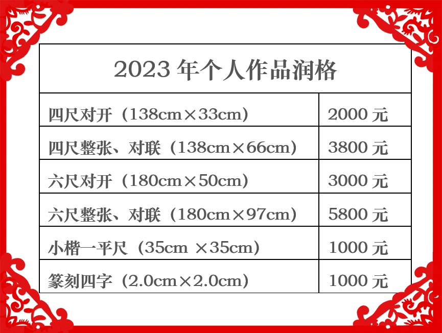 2023年作品收费标准