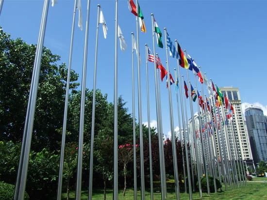 不锈钢电动风动旗杆