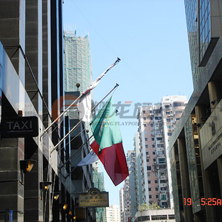 户外墙斜插旗杆