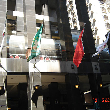 户外墙斜插旗杆