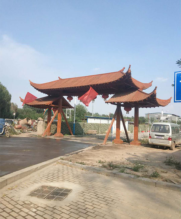 防腐木门头，门楼