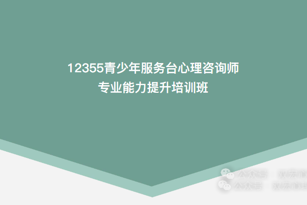 12355青少年服务台心理咨询师能力提升培训班