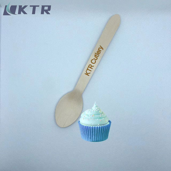 Disposable Wooden Dessert Spoon 160mm Spoons Wooden Wholesale