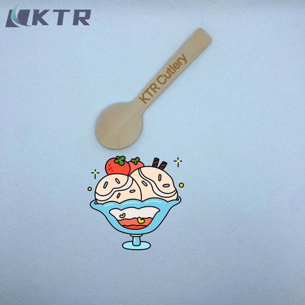 Disposable Wooden Dessert Spoon 100mm Spoons Wooden Wholesale