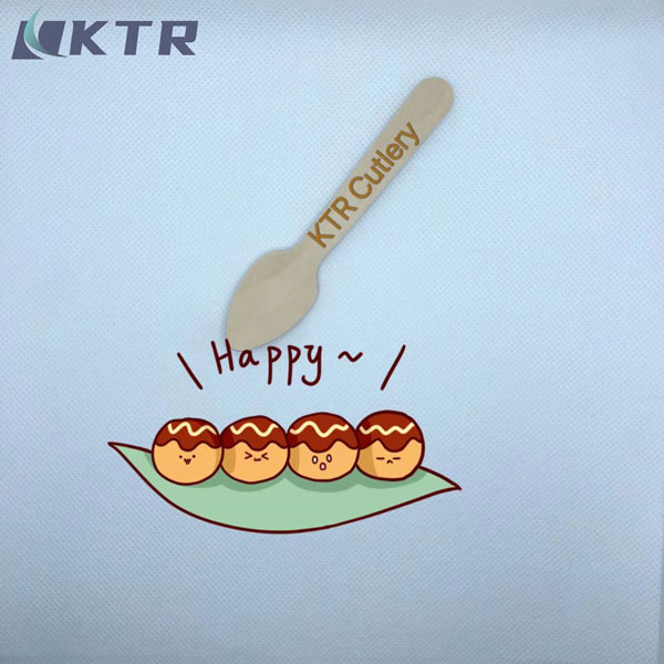 Disposable Wooden Dessert Spoon 110mm Spoons Wooden Wholesale