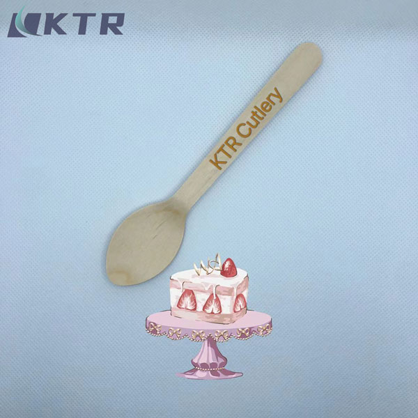 Disposable Wooden Dessert Spoon 165mm Spoons Wooden Wholesale KTR 1021 