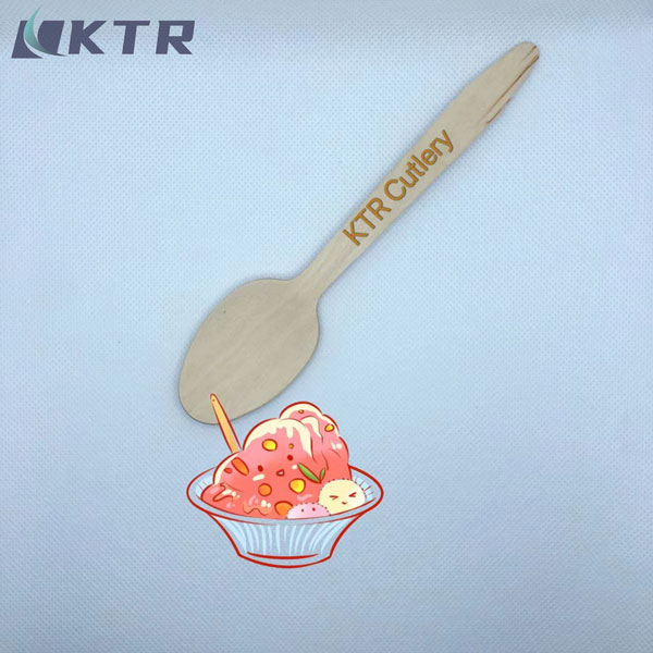 Disposable Wooden Dessert Spoon 165mm Spoons Wooden Wholesale