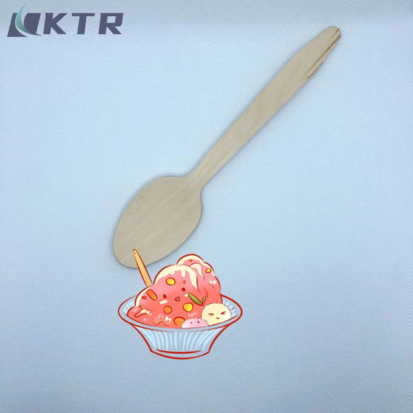 Disposable Wooden Dessert Spoon 190mm Spoons Wooden Wholesale