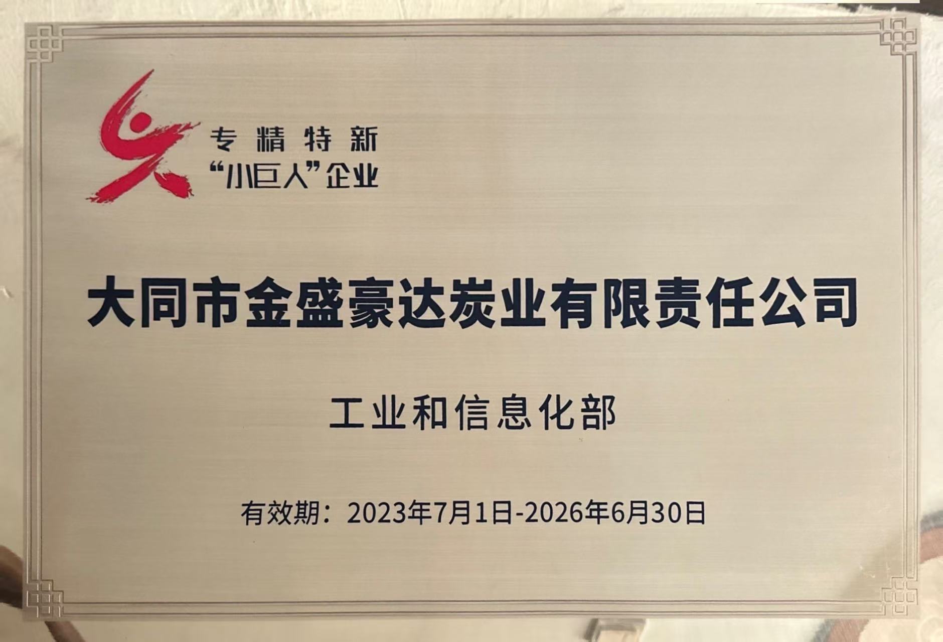 国家级专精特新“小巨人”企业
