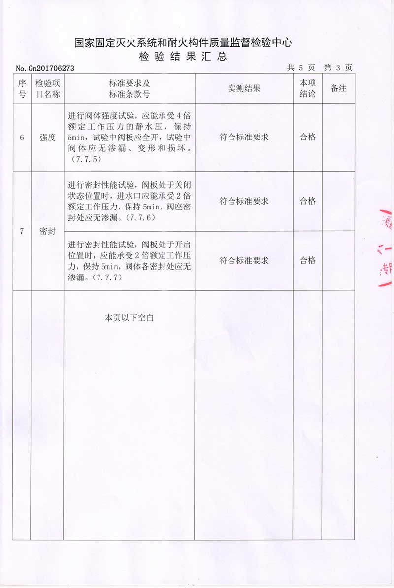 消防闸阀ZSZF-50~150（Z85X)检验报告5