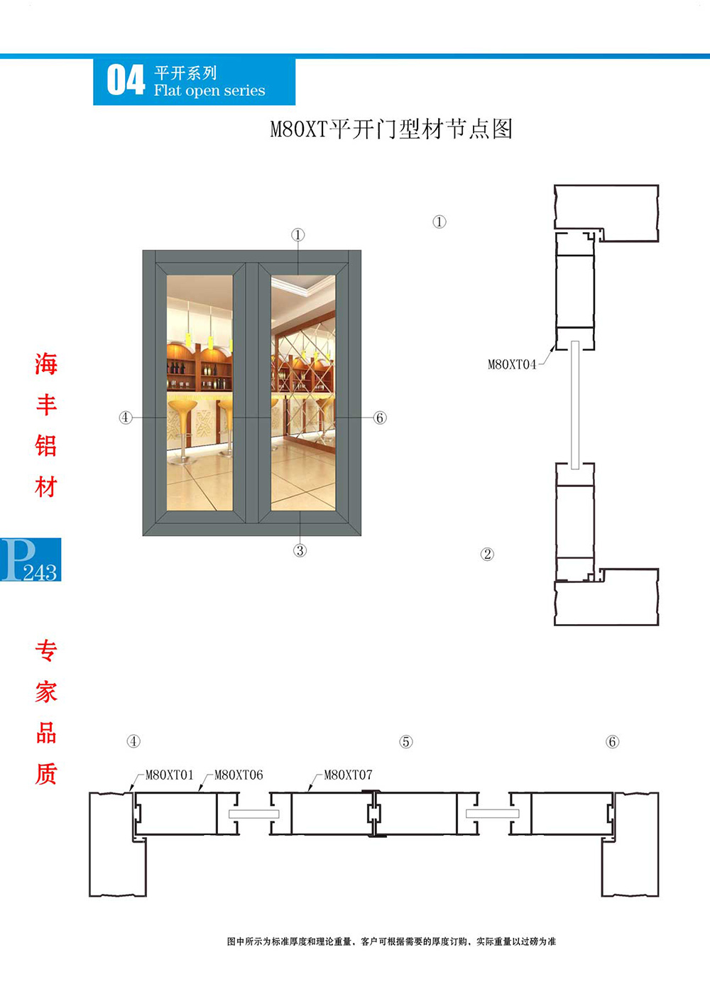 M80XT平开门节点图