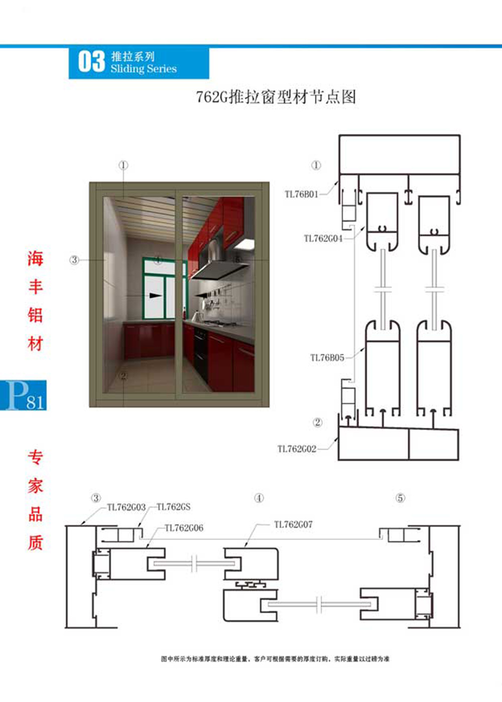 TL762G推拉窗节点图