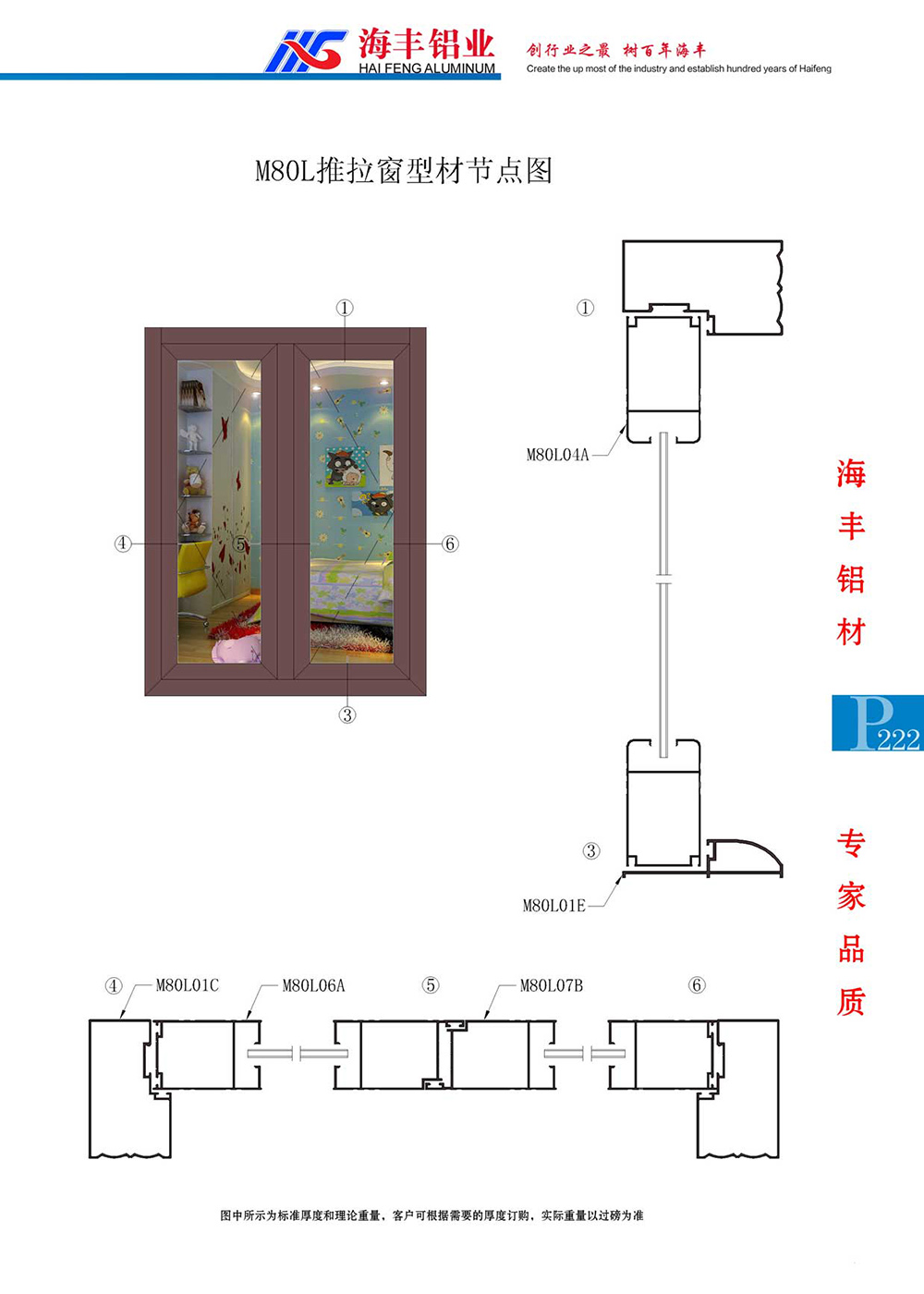 M80L推拉窗型材节点图