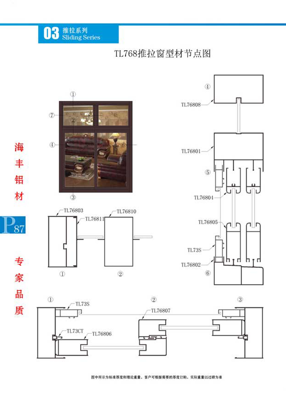 TL768推拉窗系列节点图