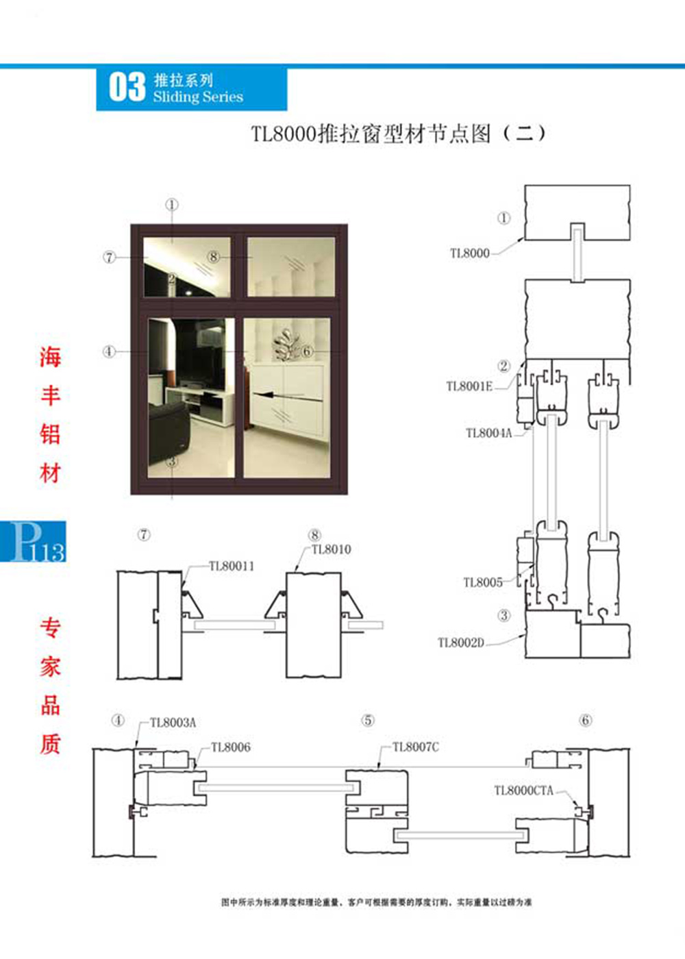 TL8000推拉窗型材节点图二