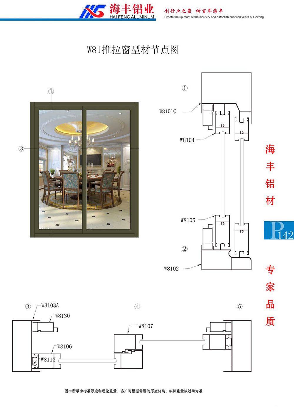 W81推拉窗型材节点图