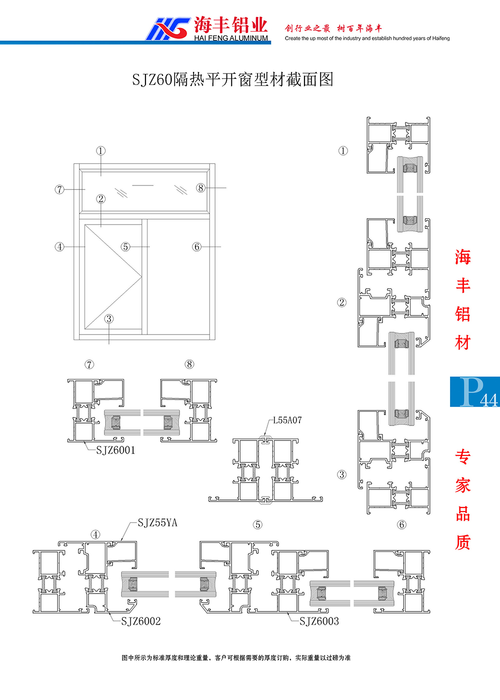 SJZ60隔热平开节点图