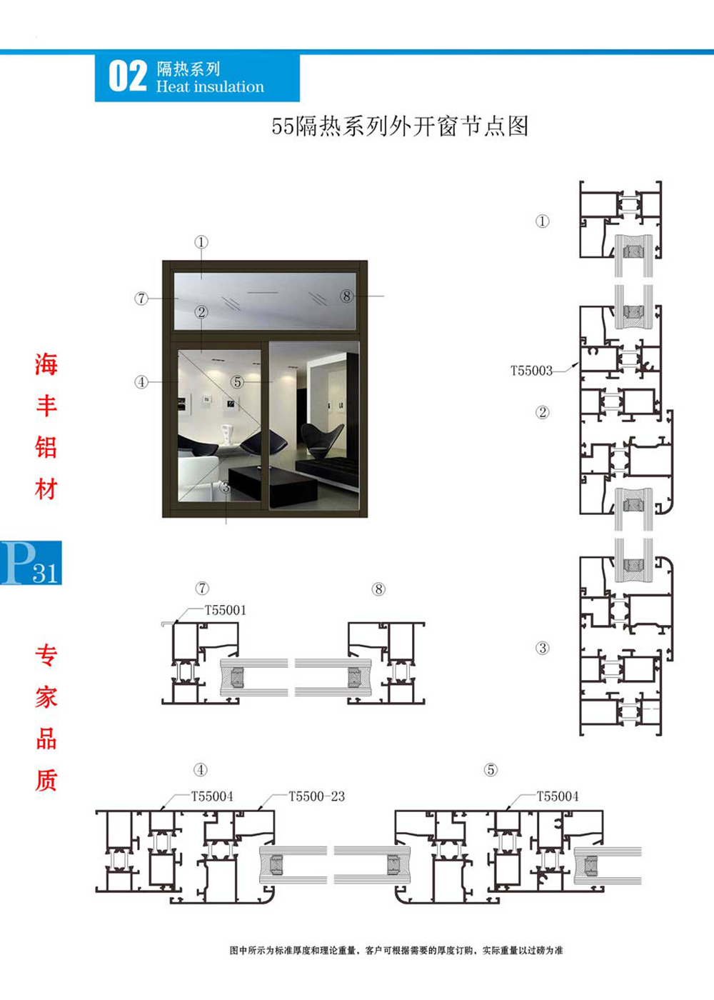 55隔热系列外开窗