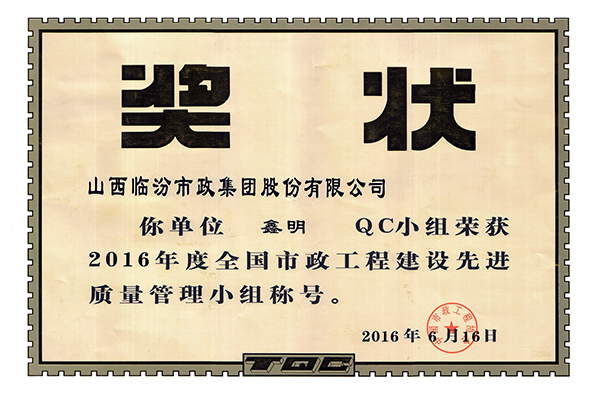 2016先进质量管理小组
