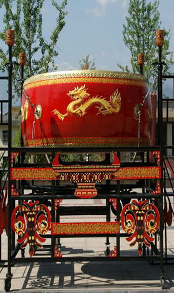 威风锣鼓2米鼓及鼓架展示