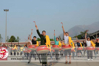 张硕一行调研威风锣鼓表演队集训情况