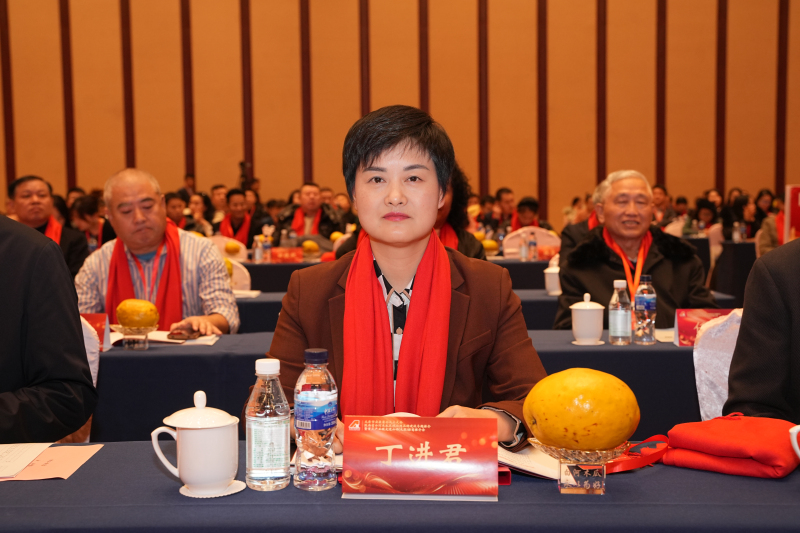 24/12/11安康市招商和经济合作局党组书记丁进君在太原市安康商会成立大会主席台就坐。