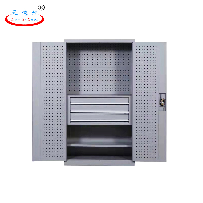 重型工具柜-内三抽带挂板-灰色