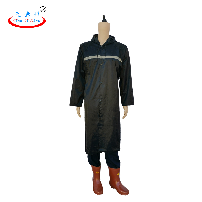 雨衣连体大褂-黑色（带帽檐）