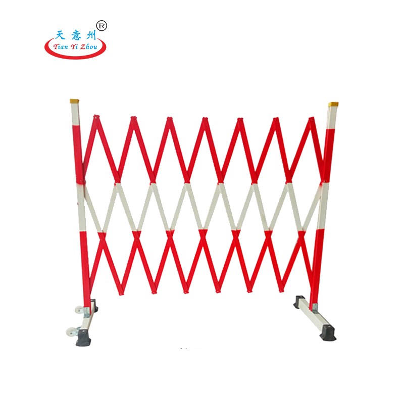 玻璃钢片式伸缩围栏-红白
