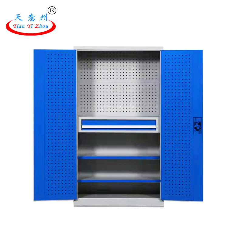 重型工具柜-内一抽带挂板-蓝灰色