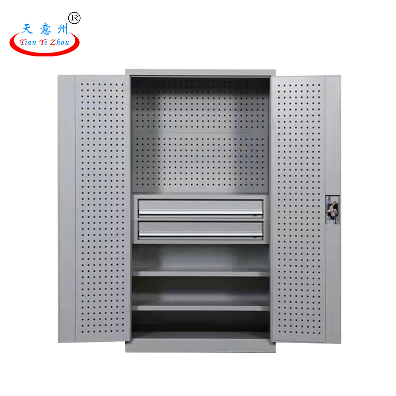 重型工具柜-内二抽带挂板-灰色