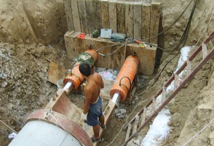 钢承口顶管在调兵山污水项目顺利顶进162米