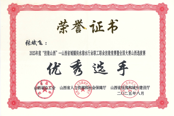 技能大賽榮譽(yù)證書(shū)-張斌飛