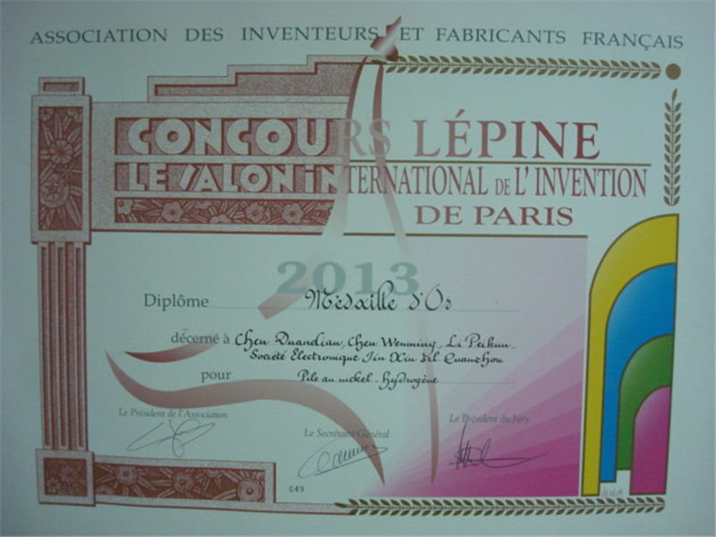 2013 Paris International Fair Gold Medal - new power nickel metal hydride battery-newpowernickelmetalhydridebattery