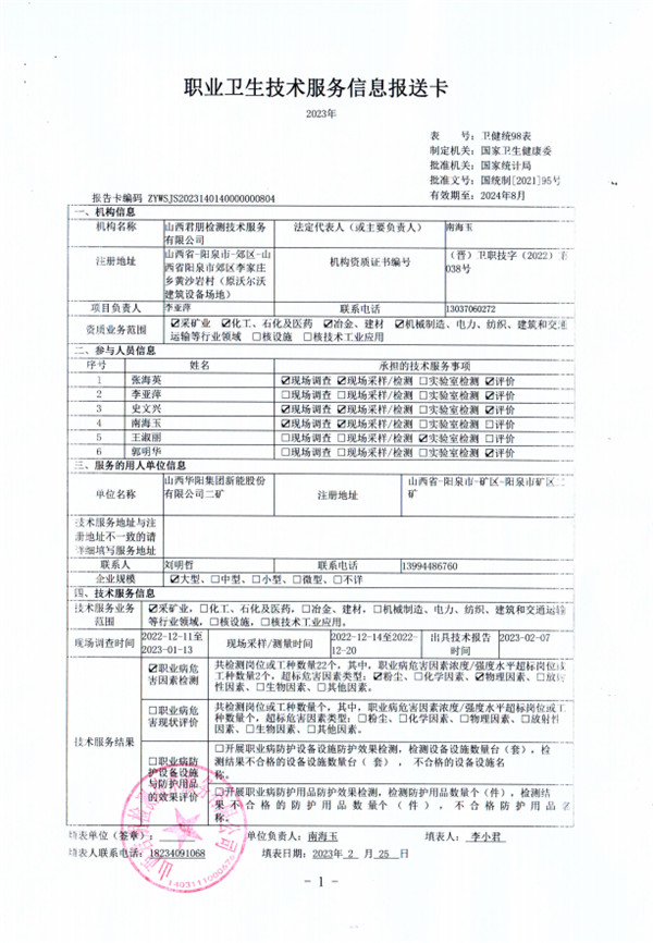 山西華陽集團新能股份有限公司二礦