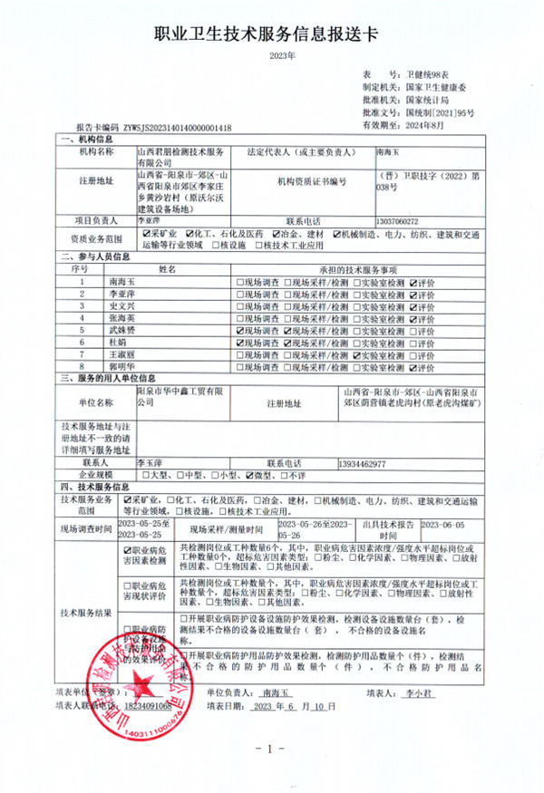 陽(yáng)泉市華中鑫工貿(mào)有限公司