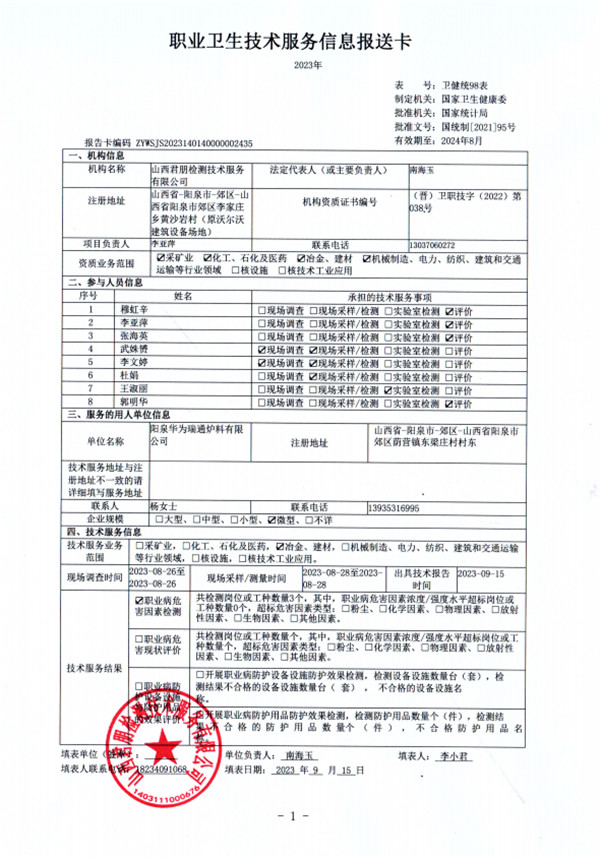 陽泉華為瑞通爐料有限公司