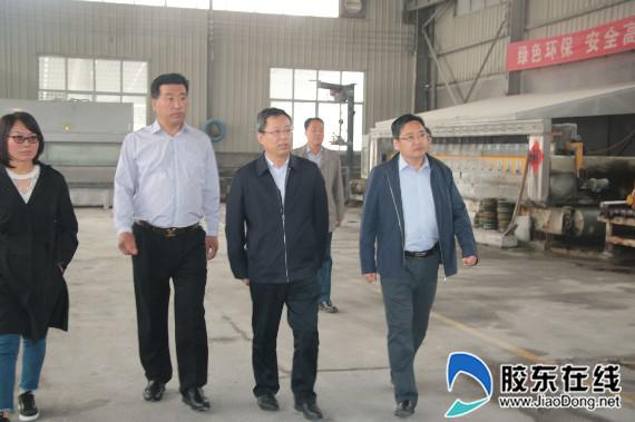 市政協(xié)主席韓國(guó)功、副主席劉芳一行五人在夏邱鎮(zhèn)黨委夏俊慶書記陪同下到萊州百利來石業(yè)有限公司石材加工環(huán)保整改項(xiàng)目進(jìn)行參觀考察。