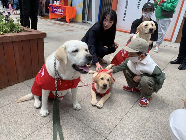 基地导盲犬参加浦发银行“母婴亲子节活动”