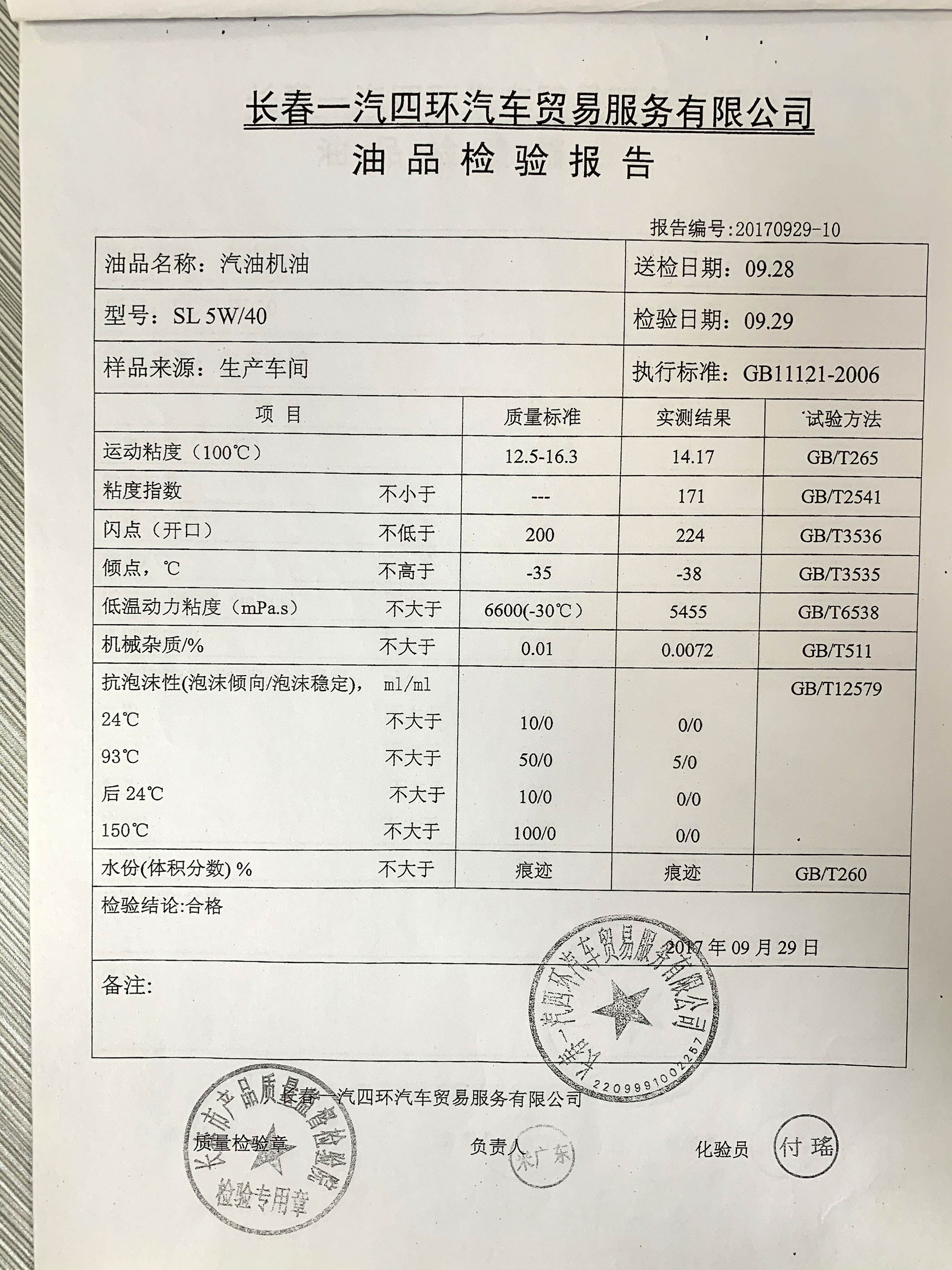 汽油機(jī)油 SL 5W/40