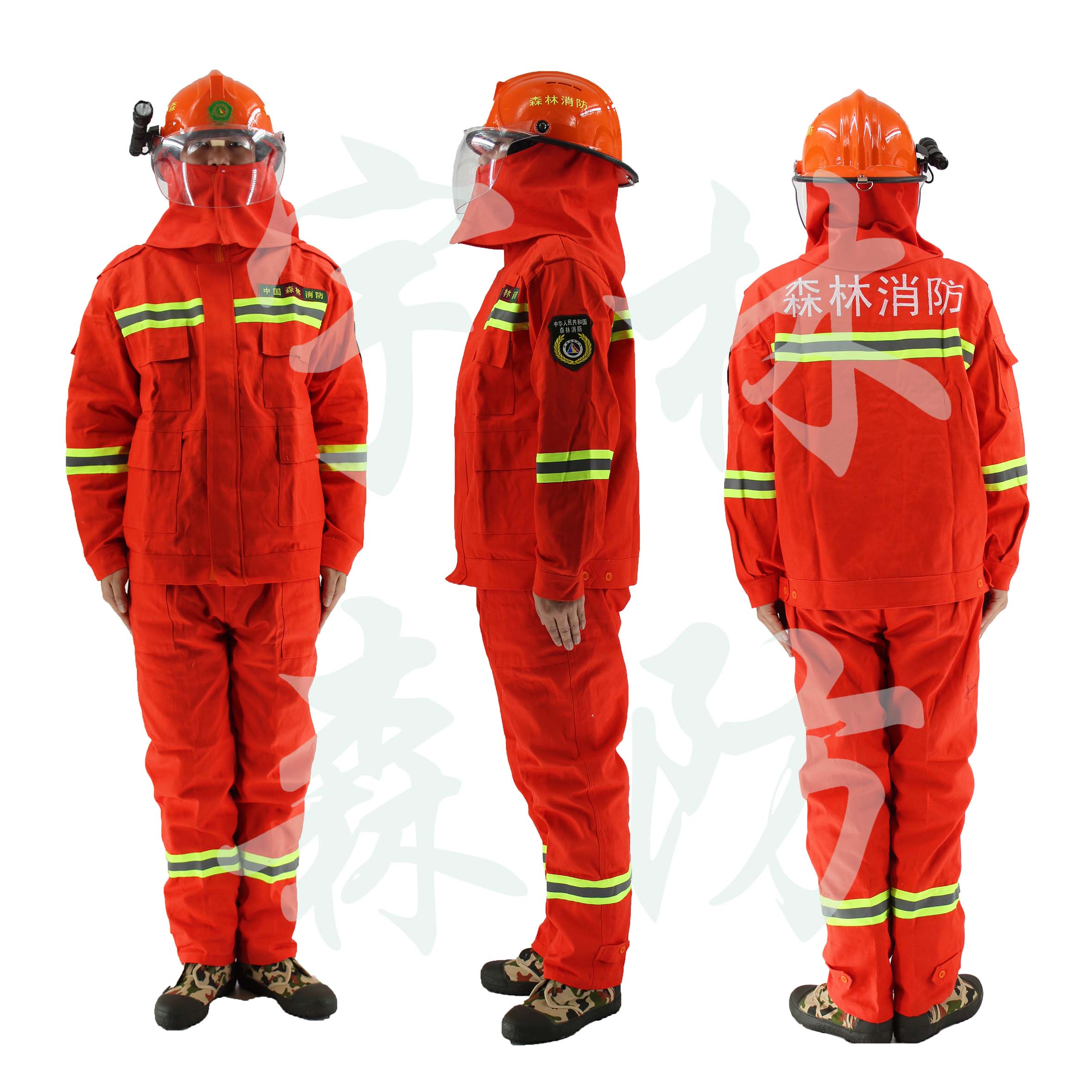 滨宇森防 桔红厚料扑火服 YL-JH-01A-A02