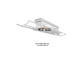 3晾衣架明裝伸縮桿亮銀