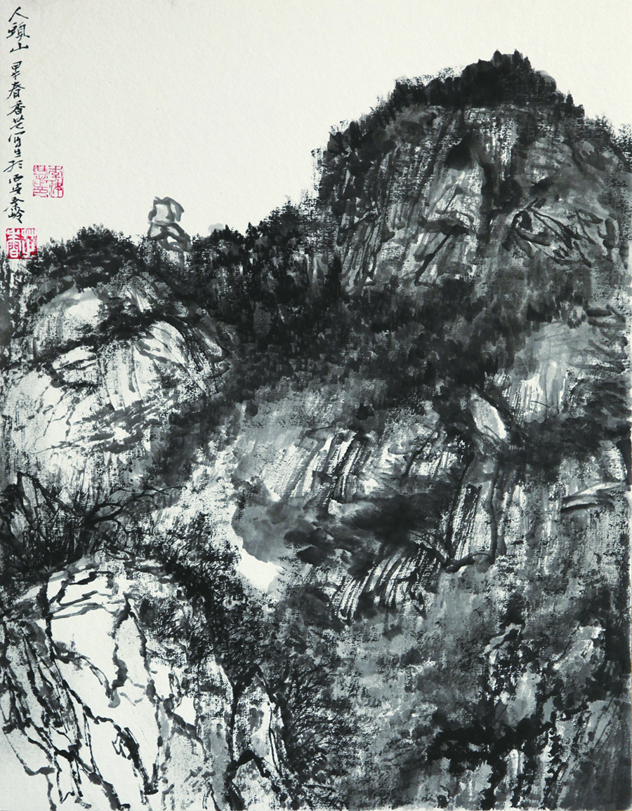《人頭山》31x40cm