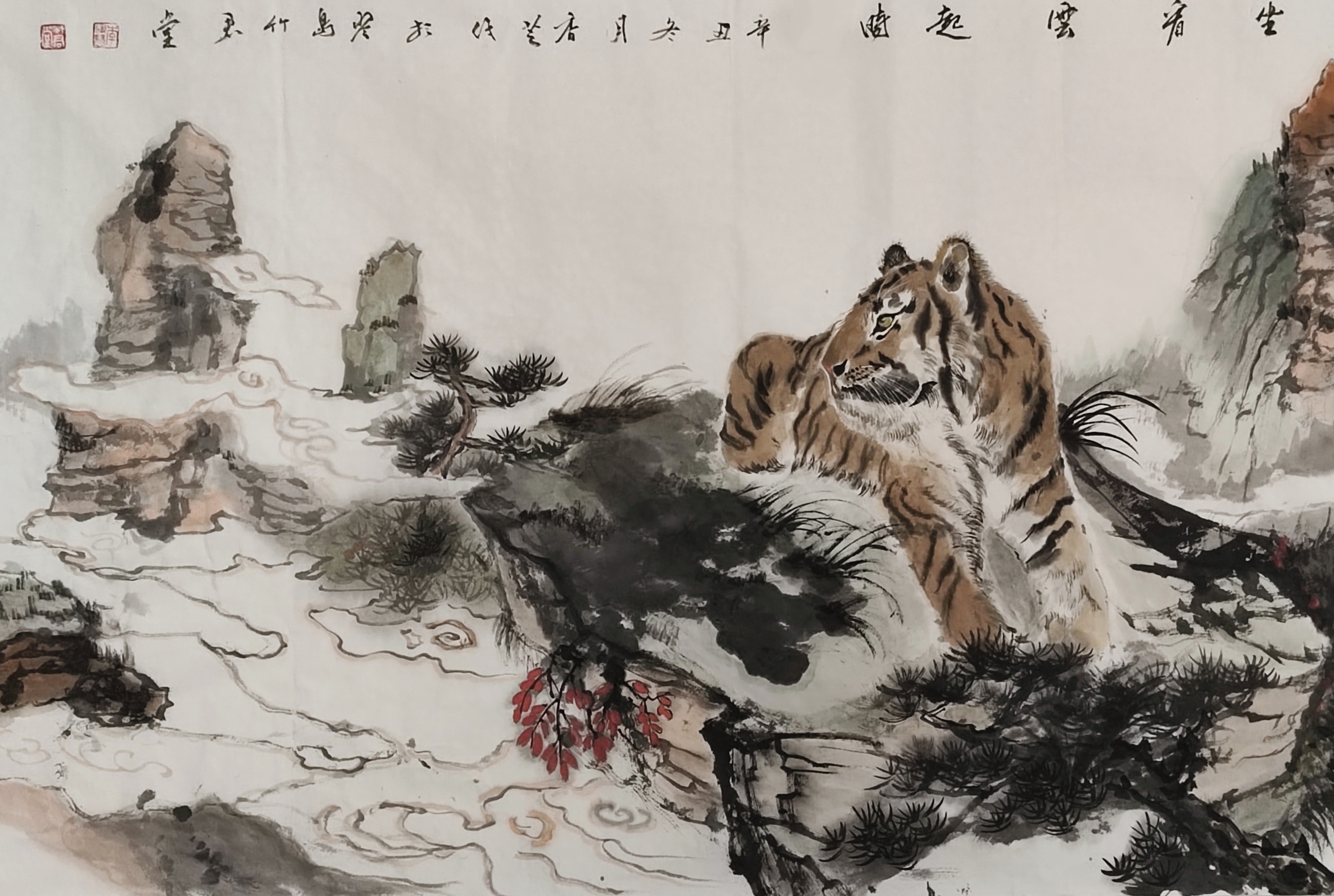 《坐看云起时》68x136cm